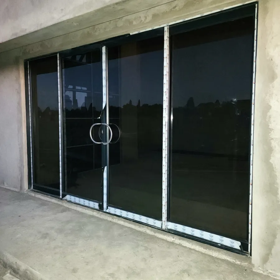 Double sliding galaxy door