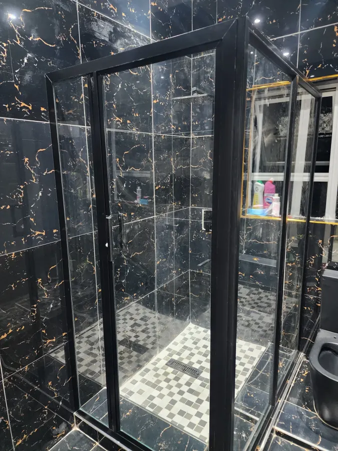 Black Hinged Shower Cubicle + FREE Installation