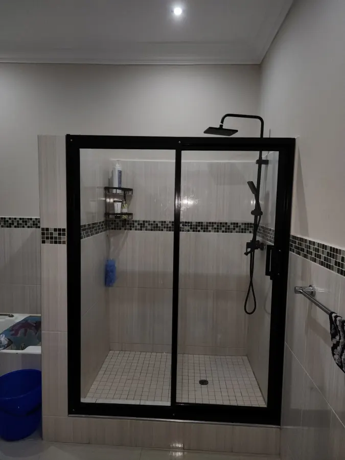 black shower door