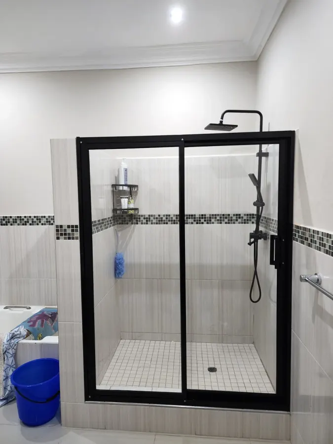 black shower screen