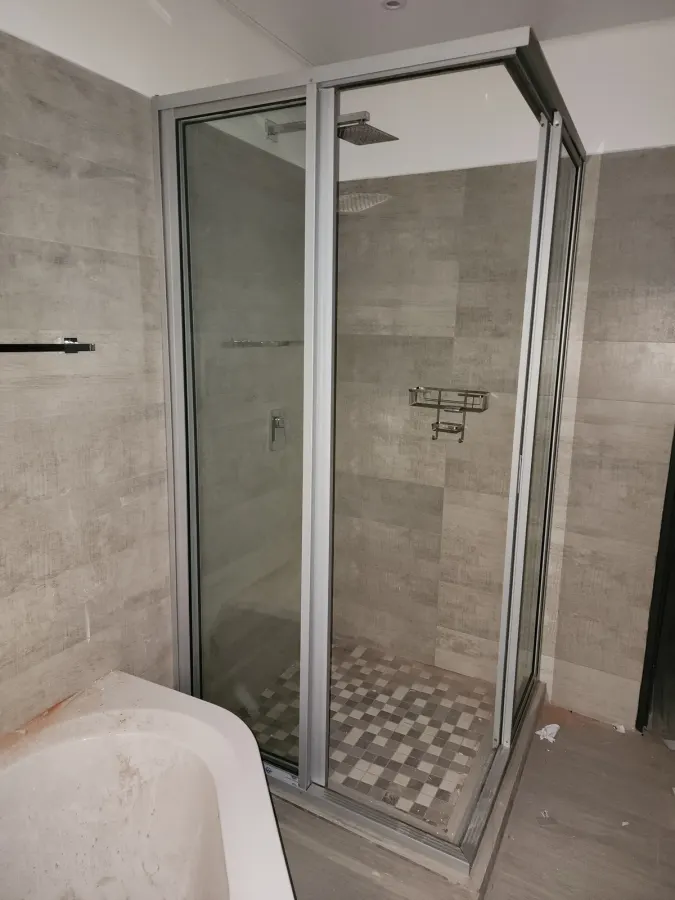 double sliding shower glass