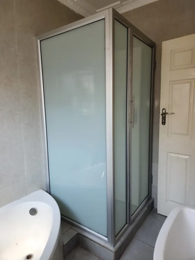Hinged Shower Cubicle with Milky White Glass