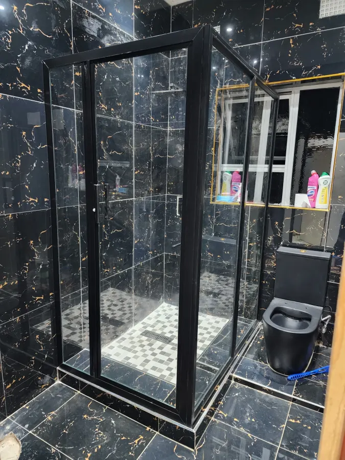 aluminium shower cubicle custom size black