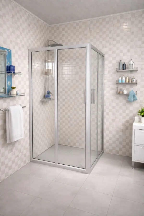 Completed shower cubicle installation