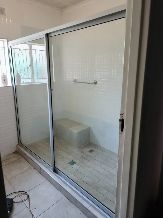 sliding shower door waterfalls