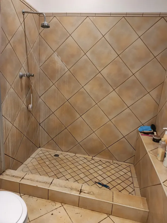 walk-in shower glass before installation