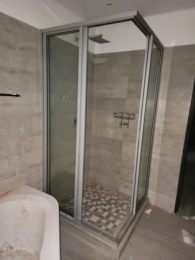 wide opening shower cubicle