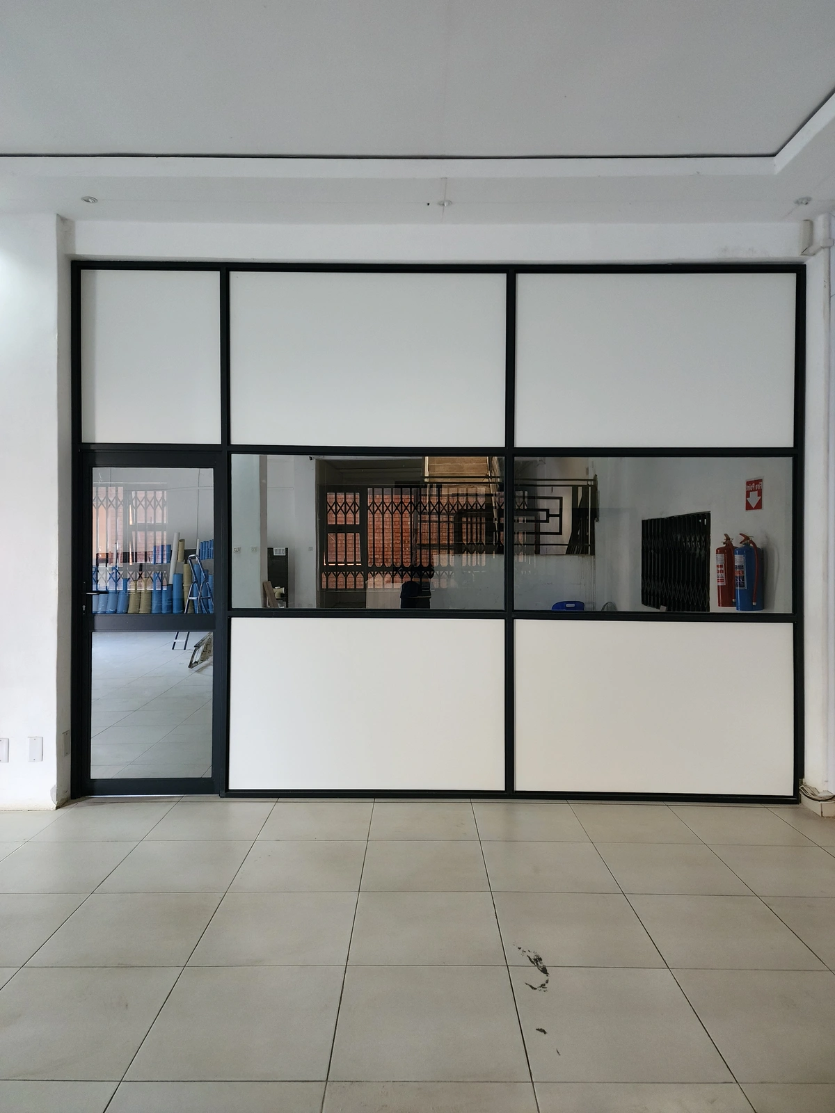 Glass office partitioning